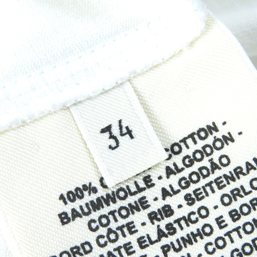 HERMES Short sleeve T-shirt Main: 100% cotton, part: 77% cotton, part: 20% nylon, part: 3% polyurethane White black Women 34 Used Authentic