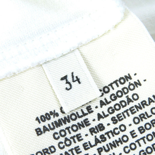 HERMES Short sleeve T-shirt Main: 100% cotton, part: 77% cotton, part: 20% nylon, part: 3% polyurethane White black Women 34 Used Authentic