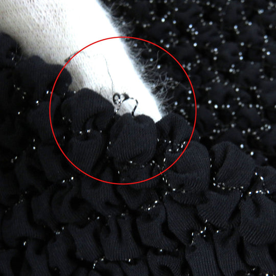 CHANEL cardigan 09P P35534 Main: 52% polyamide (nylon), 34% elastane (polyurethane), 10% viscose, 4% polyester Black type Women 34 Used Authentic