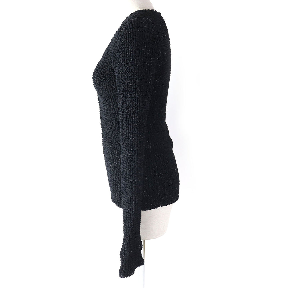 CHANEL cardigan 09P P35534 Main: 52% polyamide (nylon), 34% elastane (polyurethane), 10% viscose, 4% polyester Black type Women 34 Used Authentic