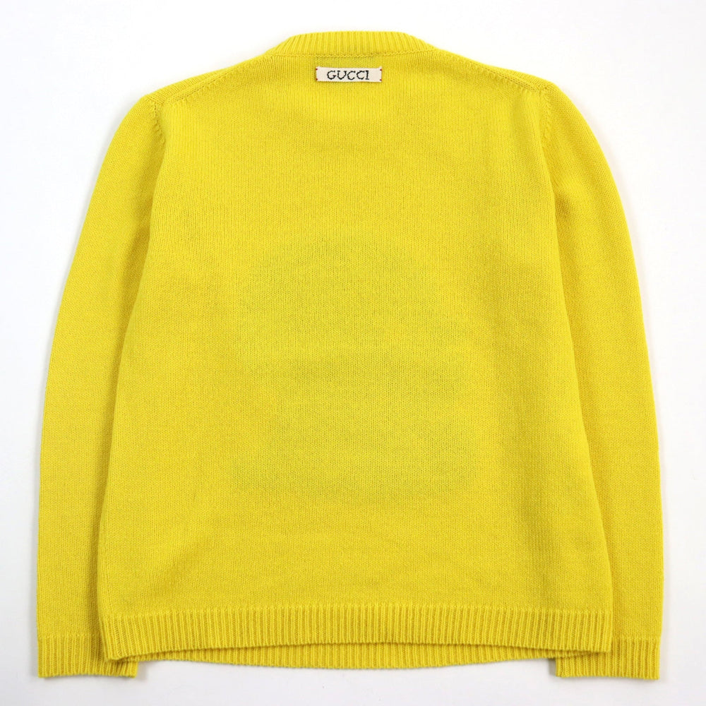 GUCCI knit 655654 XKBVZ Outer: 100% wool, part: 37% cotton, part: 37% rayon, part: 26% polyester yellow Women S Used Authentic