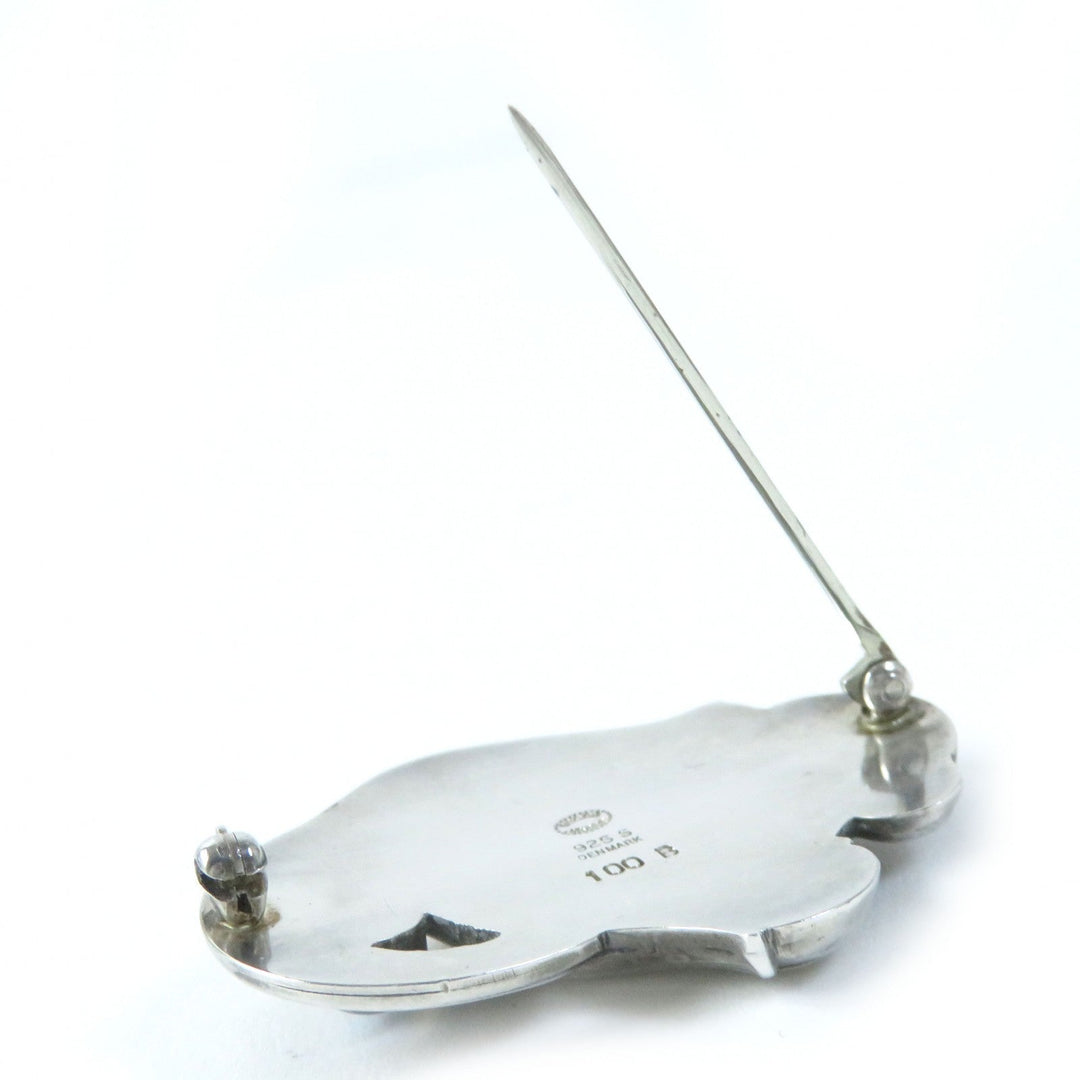 Georg Jensen Brooch 100B Main: SV925, Part: , Part: Moonstone Silver Women Used Authentic