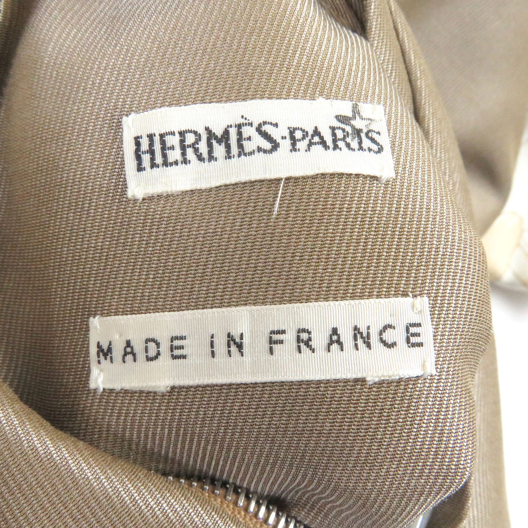 HERMES Blouson Outer: 100% silk, Lining: 75% cotton, Lining: 25% silk, Filling: 100% polyester beige Women Used Authentic