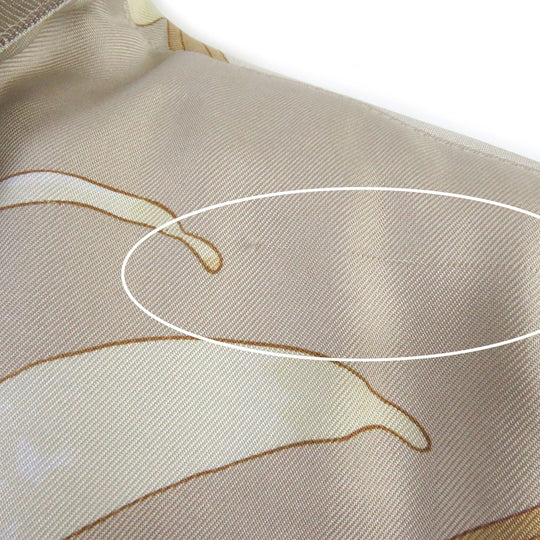 HERMES Blouson Outer: 100% silk, Lining: 75% cotton, Lining: 25% silk, Filling: 100% polyester beige Women Used Authentic