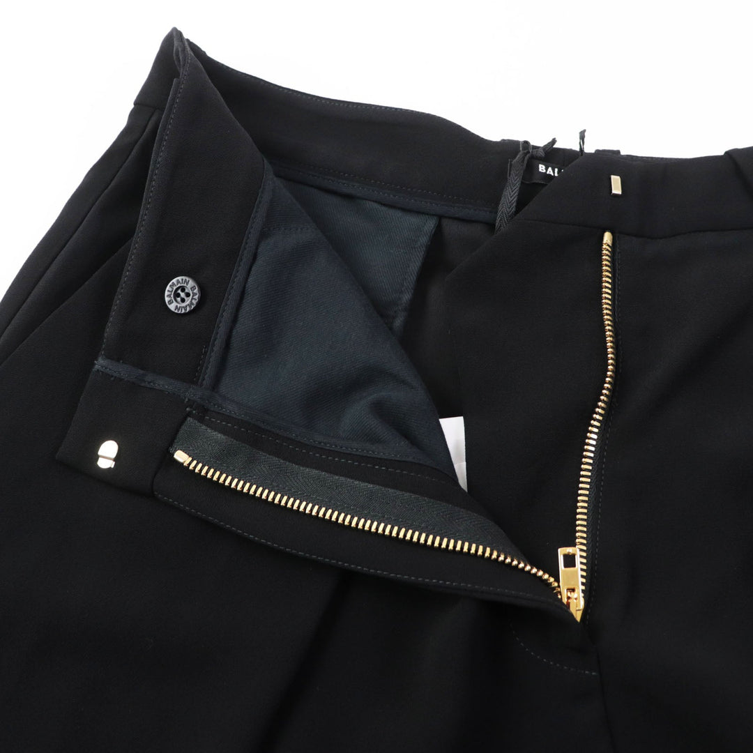 BALMAIN Wide pants PN085VB00 rayon black Women 38 Used Authentic
