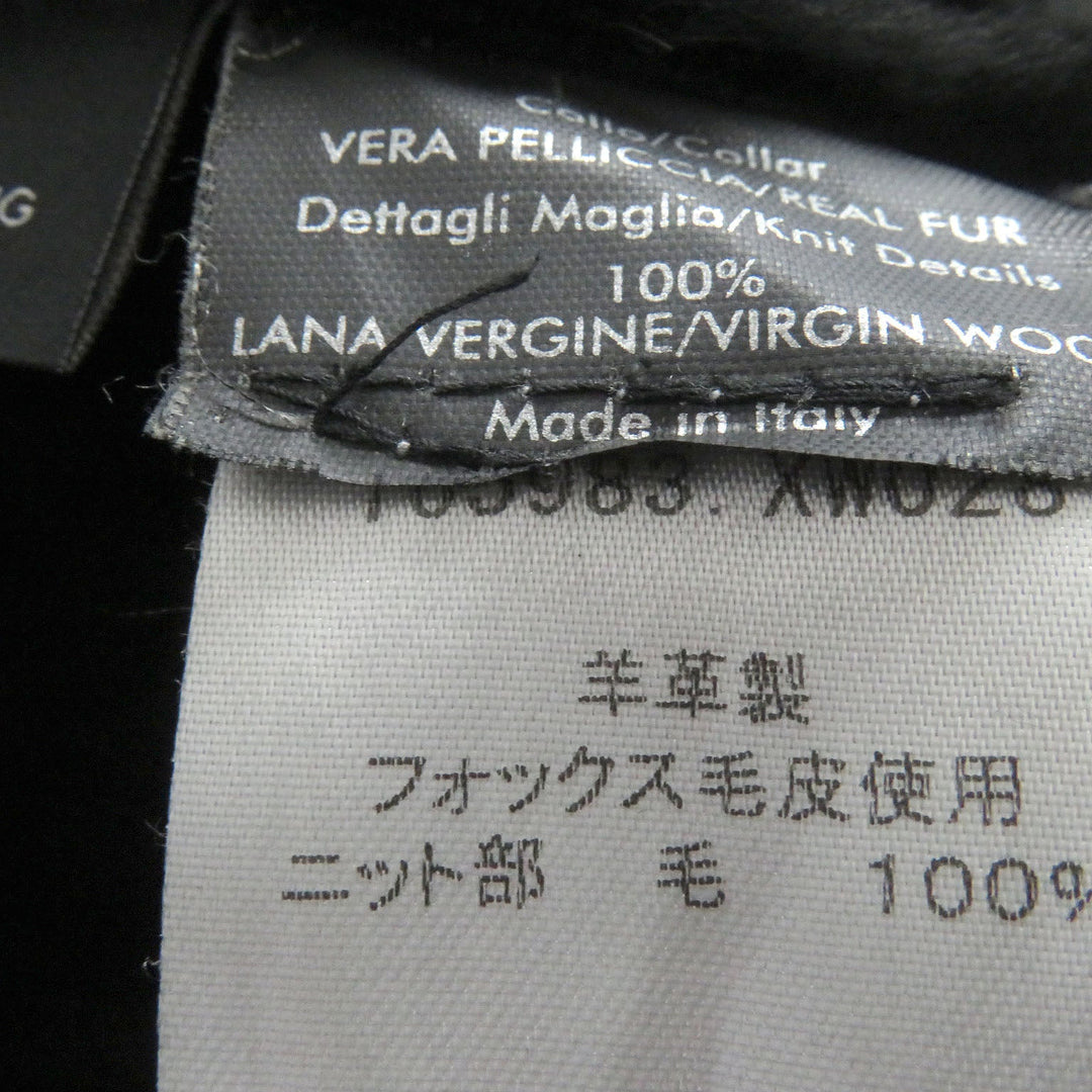 GUCCI Mouton jacket Main: Lamb leather, Fur: Fox, Part: 100% wool black Women 40 Used Authentic