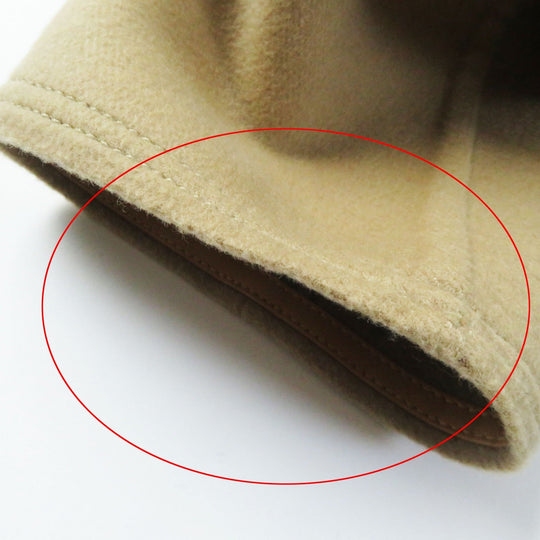 LOUIS VUITTON coat Outer: 99% wool, Outer: 1% silk, Lining: 53% rayon, Lining: 47% cupra, Leather part: sheepskin Synthetic leather part: 100% polyester PVC coating Belt: 99% wool, 1% silk Belt leather part: cowhide beige Women 38 Used Authentic