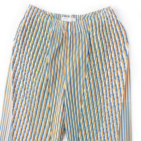 PLEATS PLEASE Pants PP31JF692 Main: 100% polyester Blue orange CROSSROAD Women 2 Used Authentic
