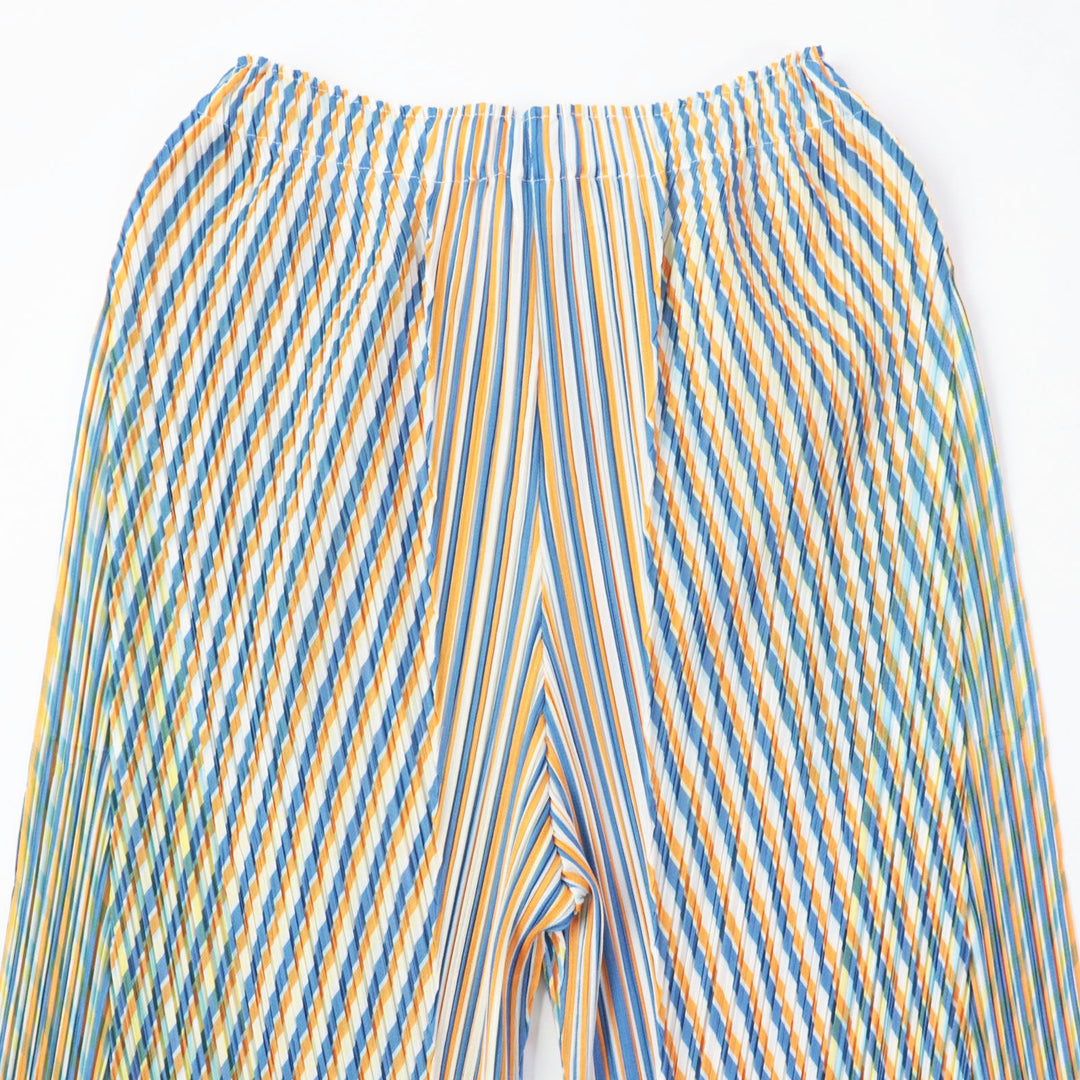 PLEATS PLEASE Pants PP31JF692 Main: 100% polyester Blue orange CROSSROAD Women 2 Used Authentic