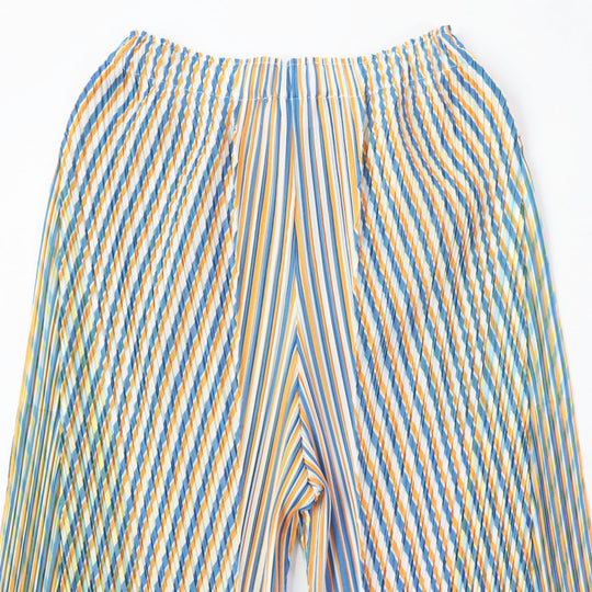 PLEATS PLEASE Pants PP31JF692 Main: 100% polyester Blue orange CROSSROAD Women 2 Used Authentic