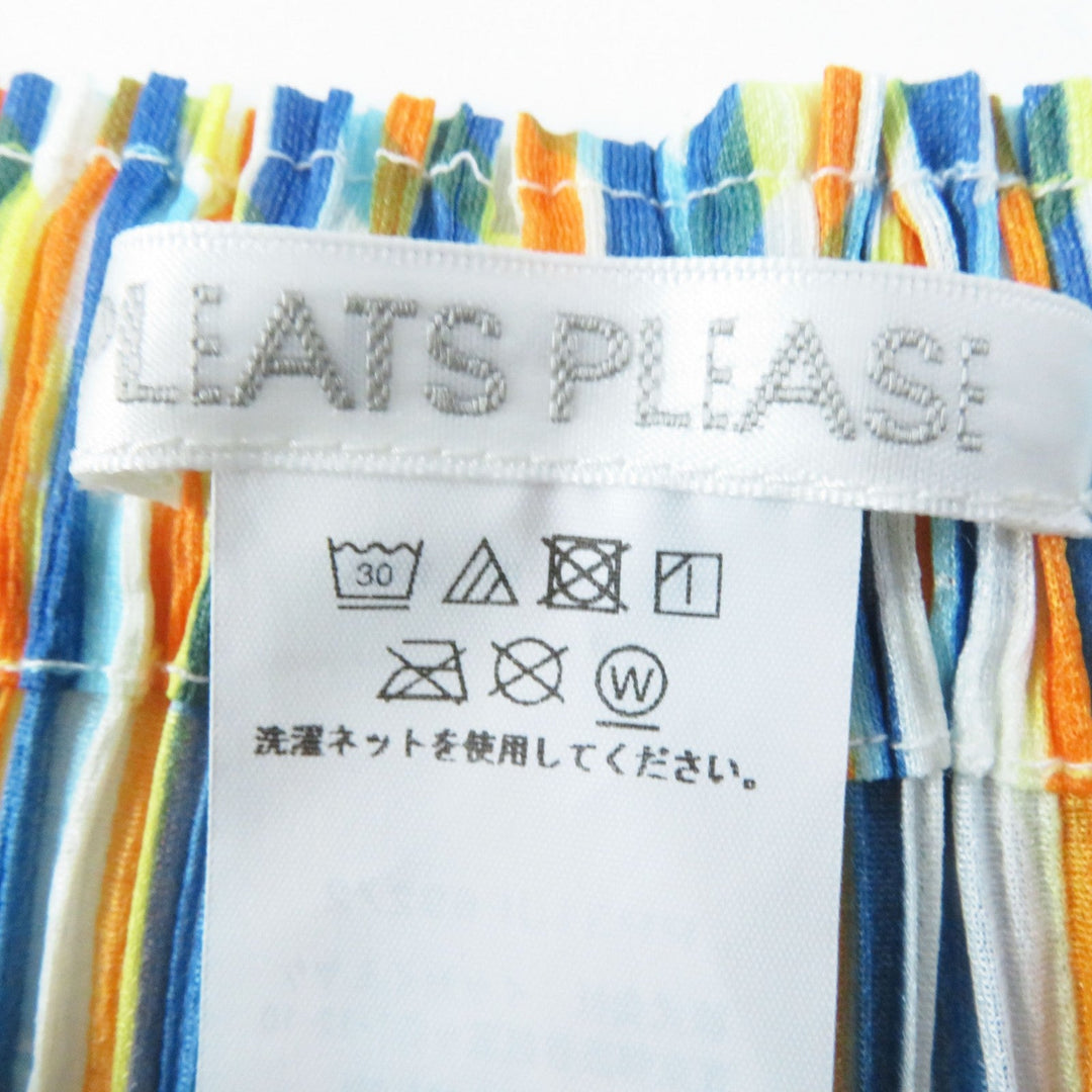 PLEATS PLEASE Pants PP31JF692 Main: 100% polyester Blue orange CROSSROAD Women 2 Used Authentic