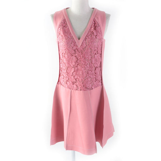 VALENTINO one piece PB3VAGZ6360 Outer: 65% wool, Outer: 35% silk, Lining: 91% silk, Lining: 9% polyurethane, Part: 100% nylon, Outer 2: 71% cotton, 21% rayon, 8% nylon pink Women 2 Used Authentic