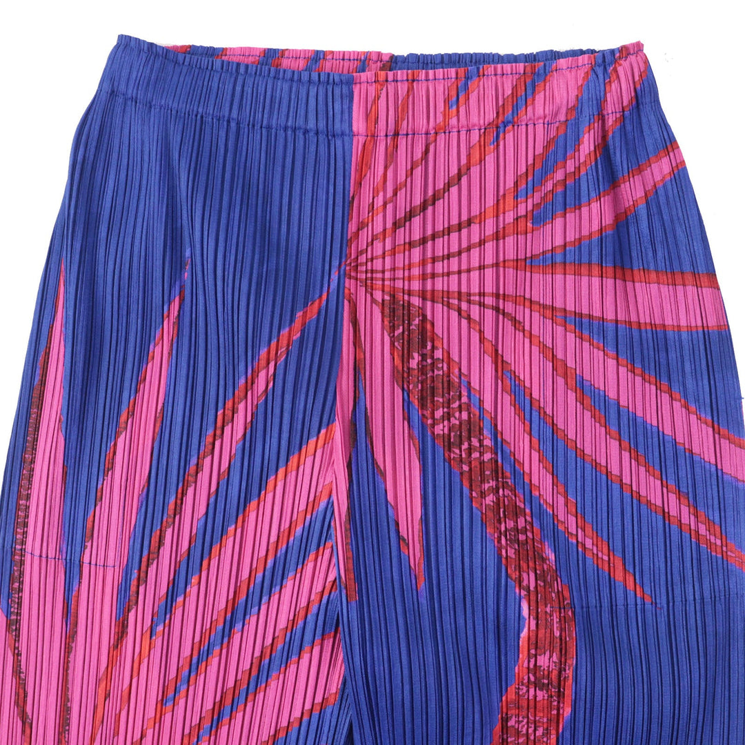 PLEATS PLEASE Pants PP33JF683 Main: 100% polyester Blue pink ICE DESERT PANTS Women 2 Used Authentic