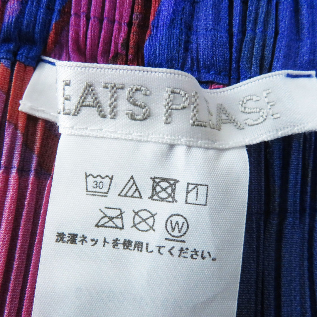 PLEATS PLEASE Pants PP33JF683 Main: 100% polyester Blue pink ICE DESERT PANTS Women 2 Used Authentic