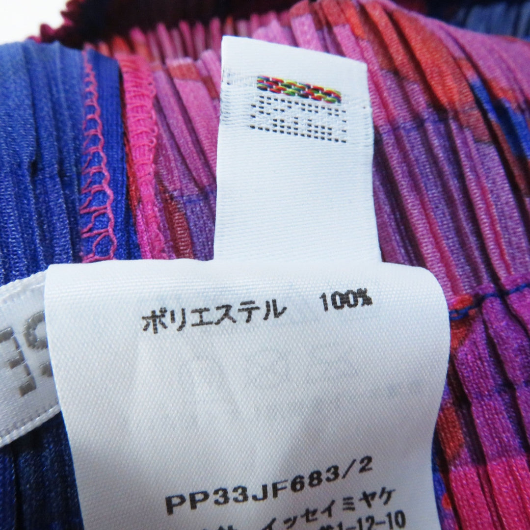 PLEATS PLEASE Pants PP33JF683 Main: 100% polyester Blue pink ICE DESERT PANTS Women 2 Used Authentic
