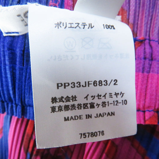 PLEATS PLEASE Pants PP33JF683 Main: 100% polyester Blue pink ICE DESERT PANTS Women 2 Used Authentic
