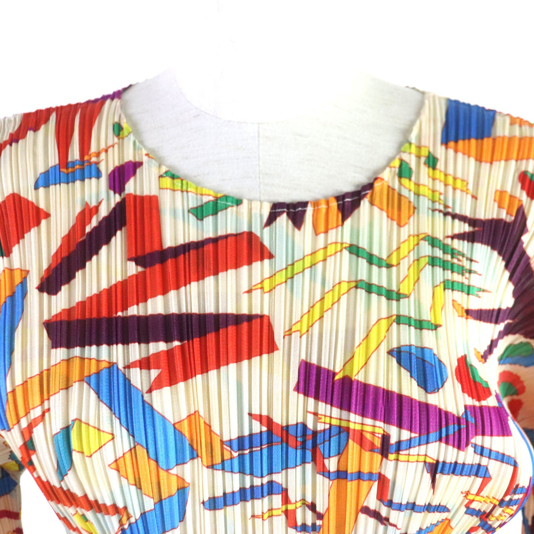 PLEATS PLEASE Cut PP13-JK671 Main: 100% polyester multicolor Ribbon tape animal Pattern CONFETTI Women 3 Used Authentic
