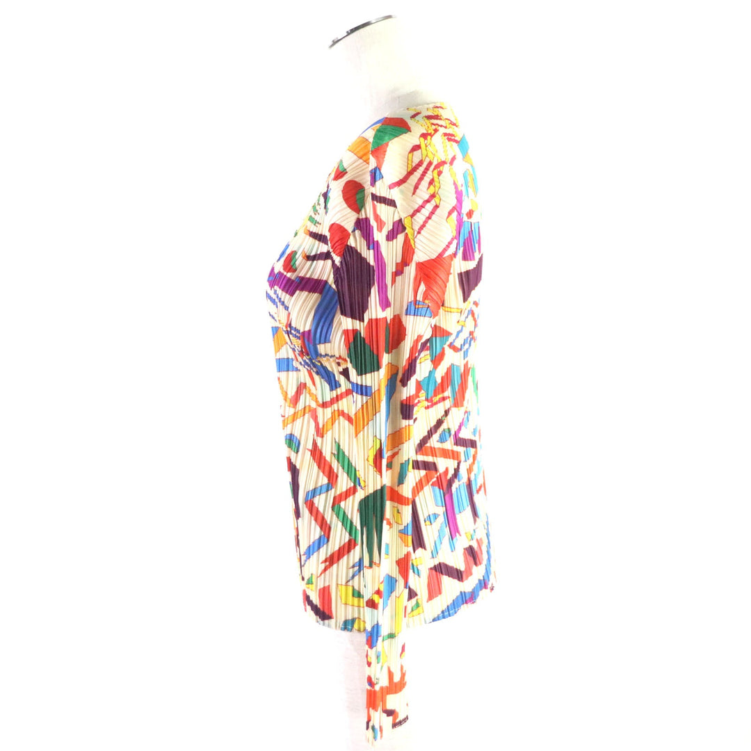 PLEATS PLEASE Cut PP13-JK671 Main: 100% polyester multicolor Ribbon tape animal Pattern CONFETTI Women 3 Used Authentic