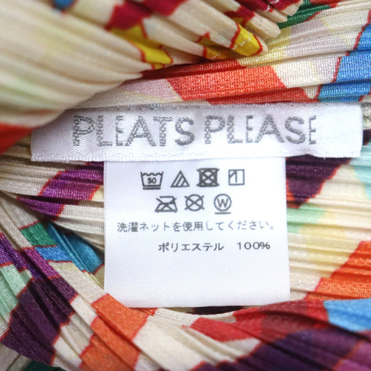 PLEATS PLEASE Cut PP13-JK671 Main: 100% polyester multicolor Ribbon tape animal Pattern CONFETTI Women 3 Used Authentic