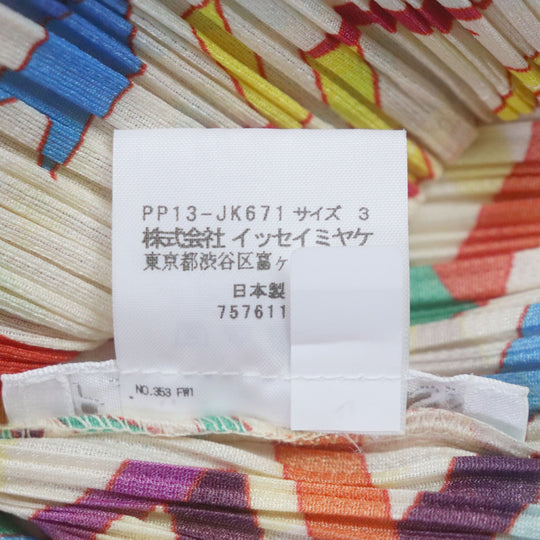 PLEATS PLEASE Cut PP13-JK671 Main: 100% polyester multicolor Ribbon tape animal Pattern CONFETTI Women 3 Used Authentic