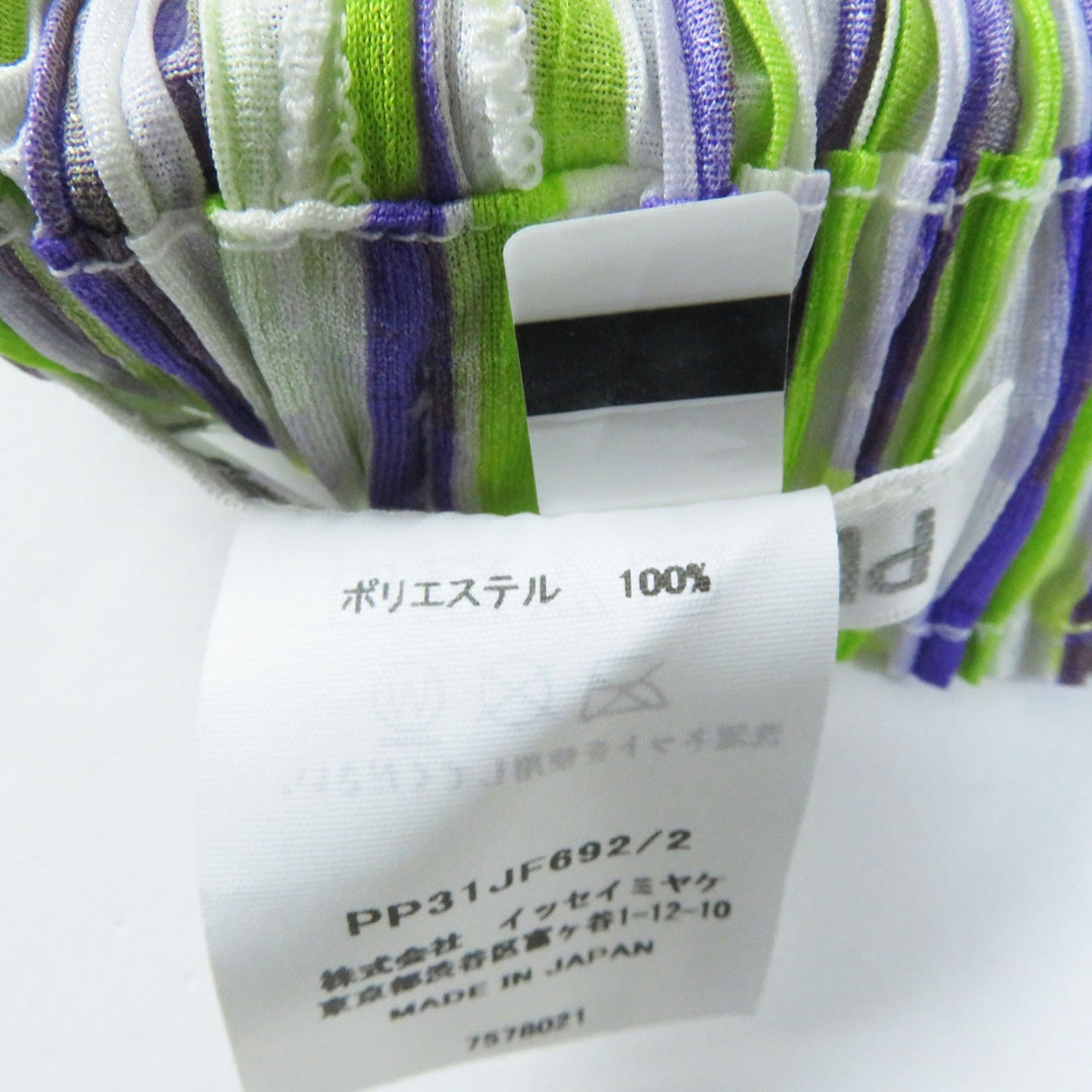 PLEATS PLEASE Pants PP31JF692 Main: 100% polyester Purple light green CROSSROAD Women 2 Used Authentic