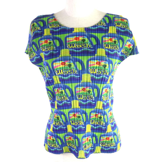 PLEATS PLEASE Cut PP83-JK515 Main: 100% polyester multicolor Wash Detergent Pattern Women 3 Used Authentic