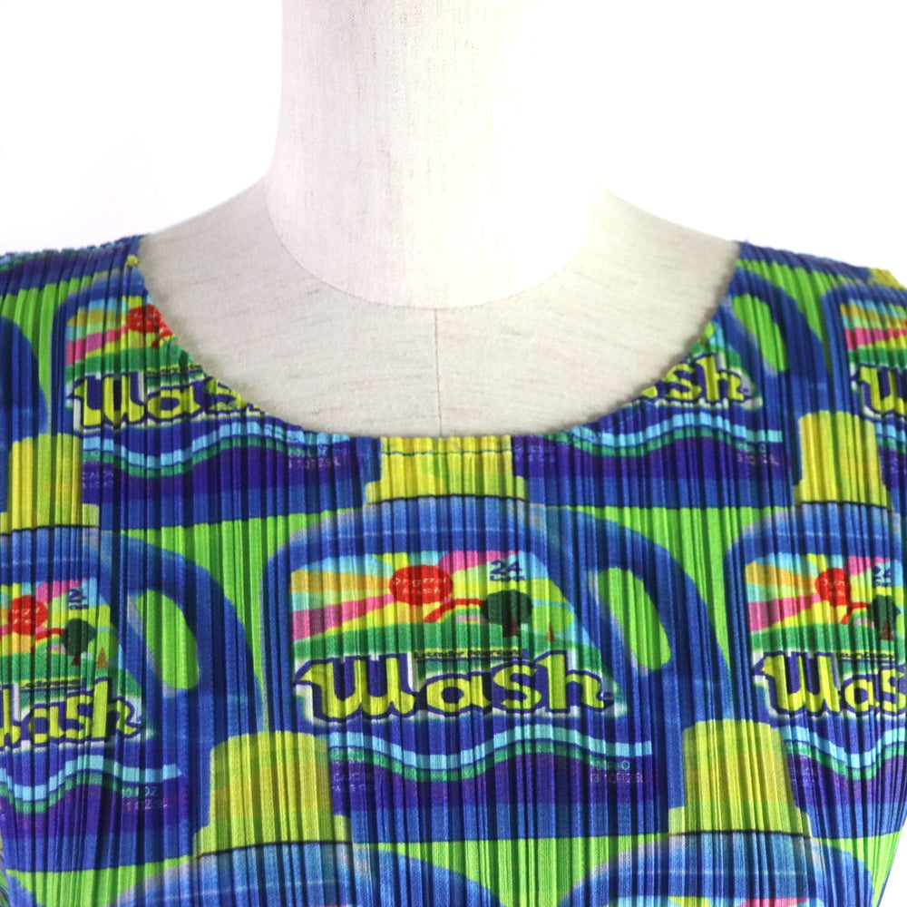 PLEATS PLEASE Cut PP83-JK515 Main: 100% polyester multicolor Wash Detergent Pattern Women 3 Used Authentic
