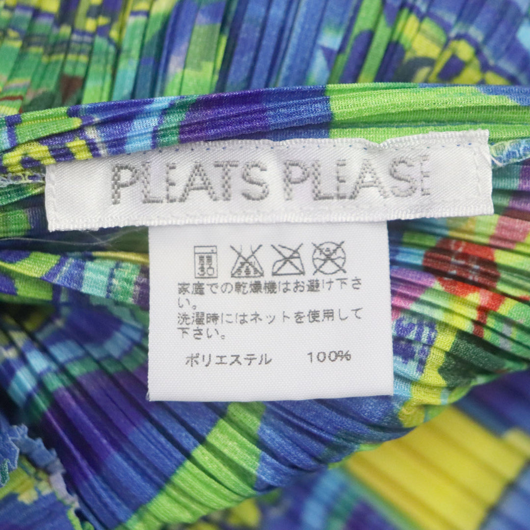 PLEATS PLEASE Cut PP83-JK515 Main: 100% polyester multicolor Wash Detergent Pattern Women 3 Used Authentic