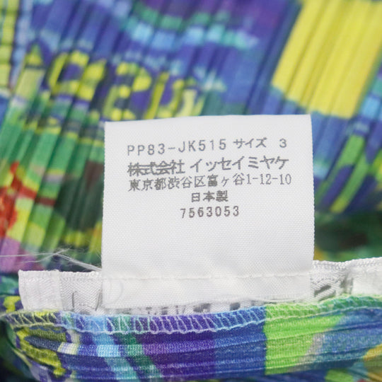 PLEATS PLEASE Cut PP83-JK515 Main: 100% polyester multicolor Wash Detergent Pattern Women 3 Used Authentic