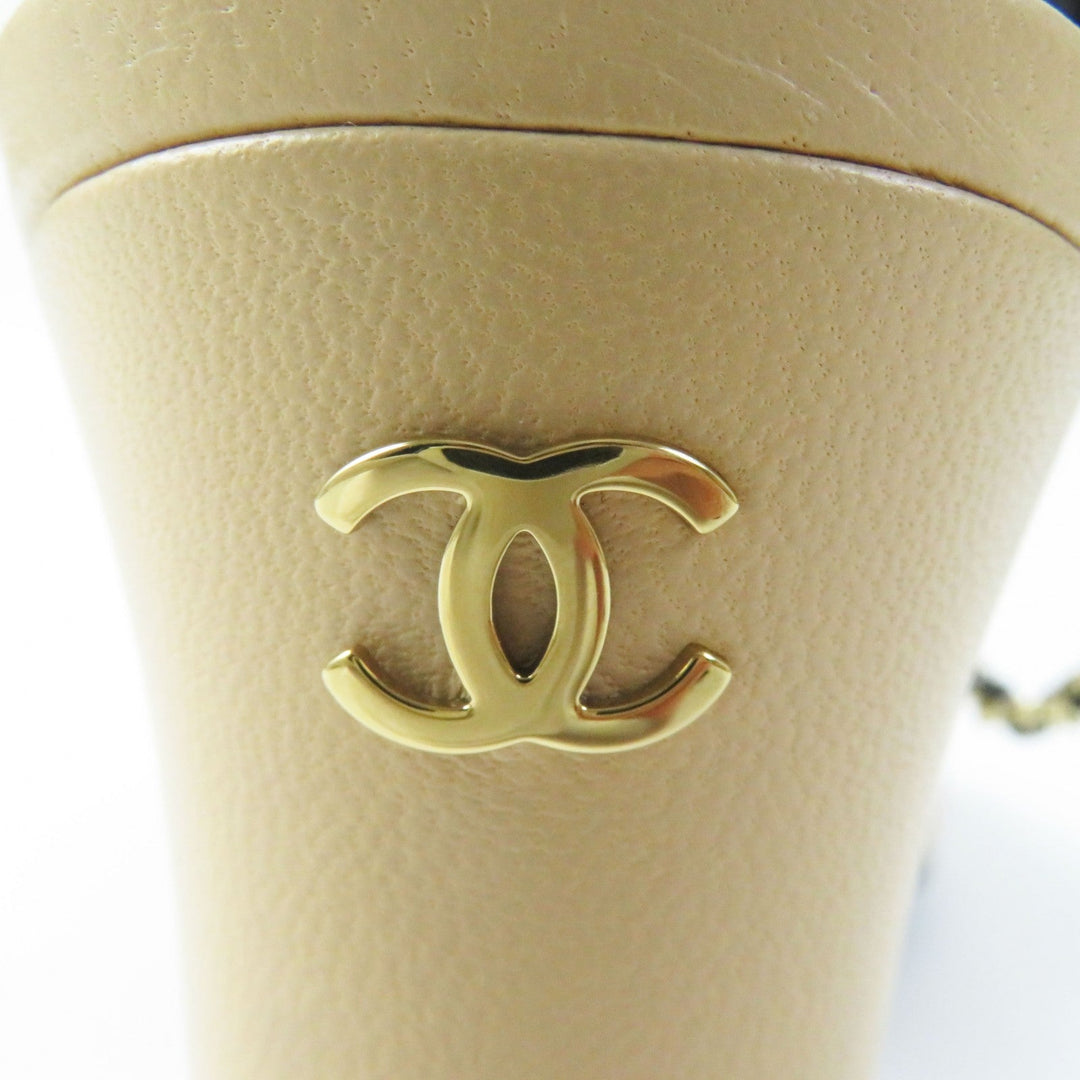 CHANEL Sandals G45093 Main: Leather Beige black Women 36 Used Authentic