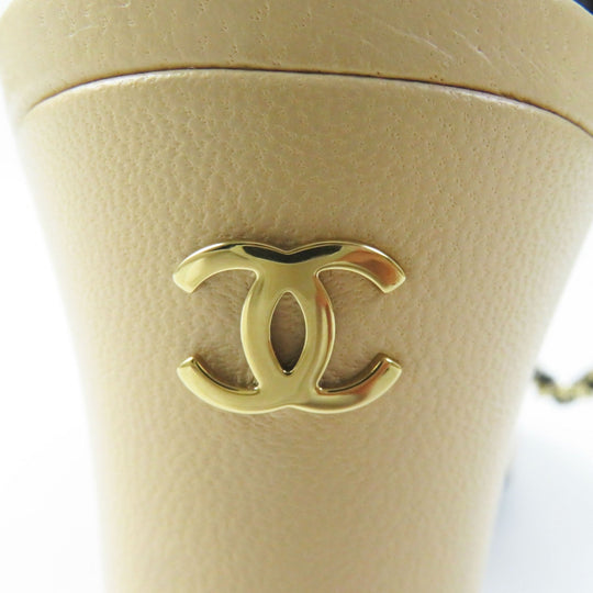 CHANEL Sandals G45093 Main: Leather Beige black Women 36 Used Authentic