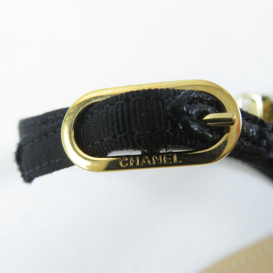 CHANEL Sandals G45093 Main: Leather Beige black Women 36 Used Authentic