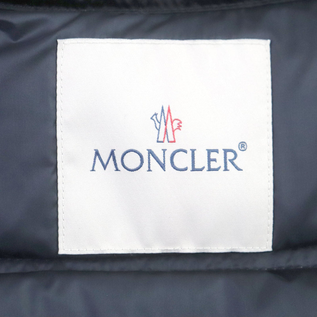MONCLER Down jacket Outer: 100% nylon, Lining: 100% nylon, Filling: 90% down, Filling: 10% feather, Collar lining: 100% nylon Navy FER Women 00 Used Authentic