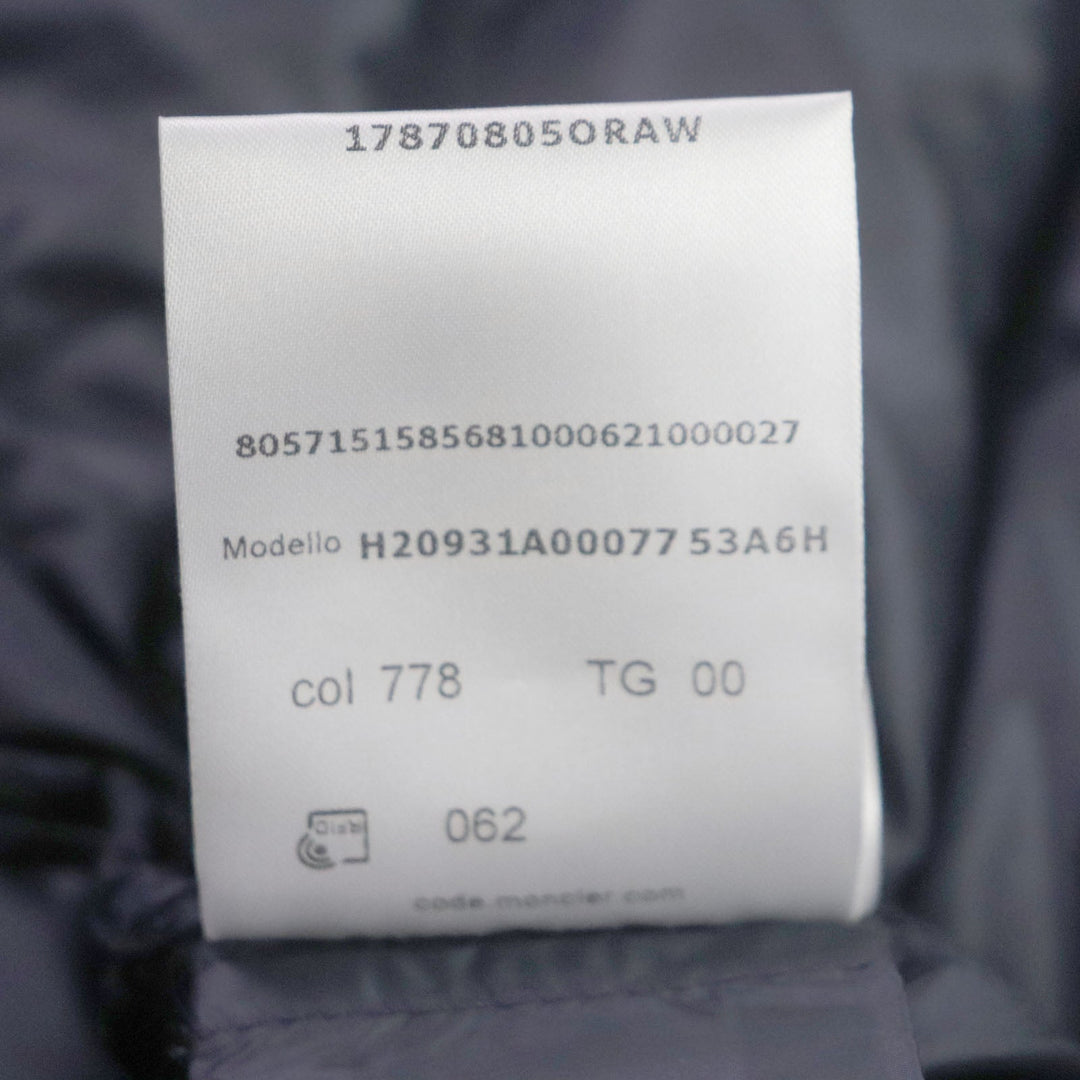 MONCLER Down jacket Outer: 100% nylon, Lining: 100% nylon, Filling: 90% down, Filling: 10% feather, Collar lining: 100% nylon Navy FER Women 00 Used Authentic
