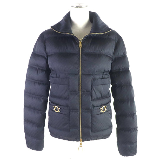 MONCLER Down jacket Outer: 100% nylon, Lining: 100% nylon, Filling: 90% down, Filling: 10% feather, Collar lining: 100% nylon Navy FER Women 00 Used Authentic