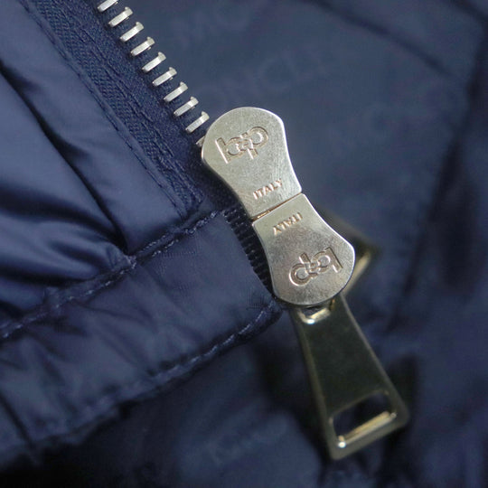 MONCLER Down jacket Outer: 100% nylon, Lining: 100% nylon, Filling: 90% down, Filling: 10% feather, Collar lining: 100% nylon Navy FER Women 00 Used Authentic