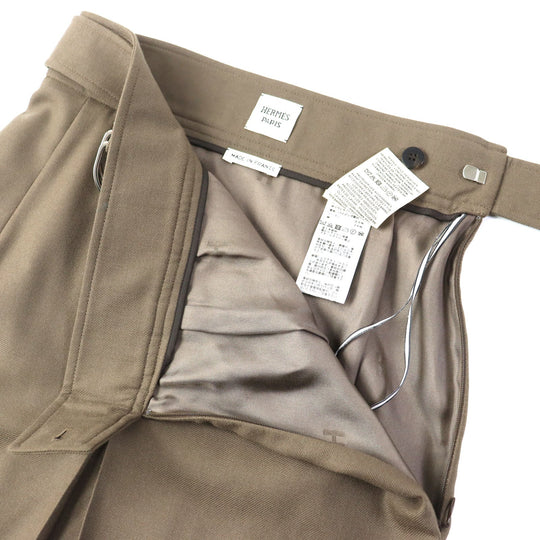 HERMES skirt 2H304DN Outer: 98% wool, Outer: 2% polyurethane, Lining: 65% rayon, Lining: 35% silk khaki Women 34 Used Authentic