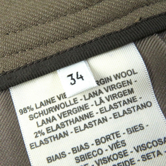 HERMES skirt 2H304DN Outer: 98% wool, Outer: 2% polyurethane, Lining: 65% rayon, Lining: 35% silk khaki Women 34 Used Authentic