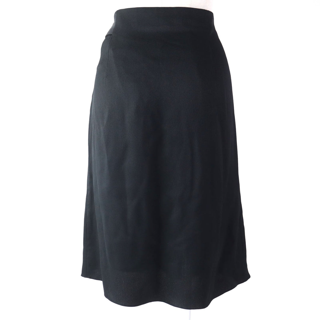 HERMES skirt 17-7300 Outer: 57% rayon, Outer: 43% silk, Lining: 65% rayon, Lining: 35% silk, Part: 75% rayon Dark navy Women 38 Used Authentic
