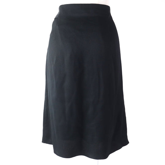 HERMES skirt 17-7300 Outer: 57% rayon, Outer: 43% silk, Lining: 65% rayon, Lining: 35% silk, Part: 75% rayon Dark navy Women 38 Used Authentic