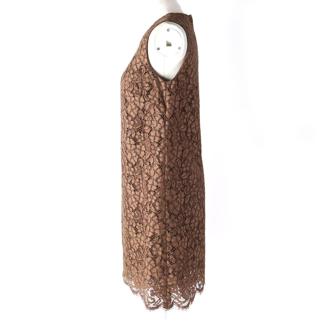 DOLCE&GABBANA one piece F6VC4T Outer: 75% cotton, Outer: 15% rayon, Outer: 10% nylon, Lining: 86% silk, Lining: 8% cotton, : 4% polyurethane : 2% nylon Brown Women 40 Used Authentic