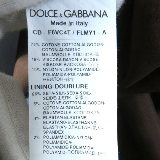 DOLCE&GABBANA one piece F6VC4T Outer: 75% cotton, Outer: 15% rayon, Outer: 10% nylon, Lining: 86% silk, Lining: 8% cotton, : 4% polyurethane : 2% nylon Brown Women 40 Used Authentic