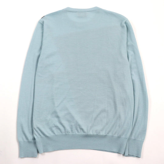 HERMES knit Main: 80% cashmere, Main: 20% silk Blue type mens S Used Authentic