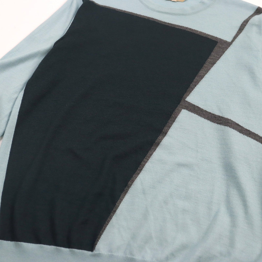 HERMES knit Main: 80% cashmere, Main: 20% silk Blue type mens S Used Authentic