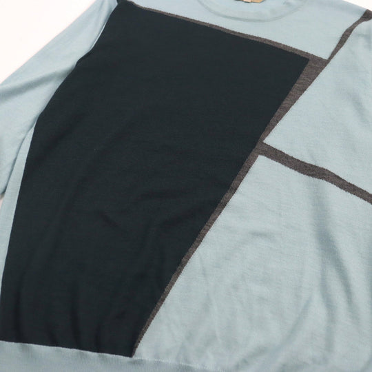 HERMES knit Main: 80% cashmere, Main: 20% silk Blue type mens S Used Authentic
