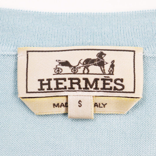 HERMES knit Main: 80% cashmere, Main: 20% silk Blue type mens S Used Authentic