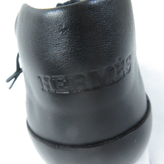 HERMES Leather shoes leather black Mesh slip-on Women 36 1/2 Used Authentic