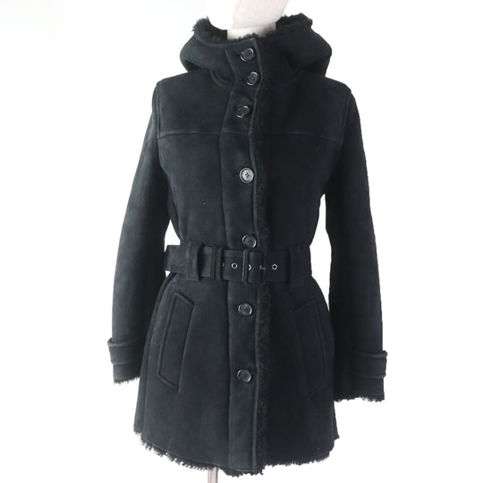 PRADA Mouton coat Main: Mouton black Women 38 Used Authentic