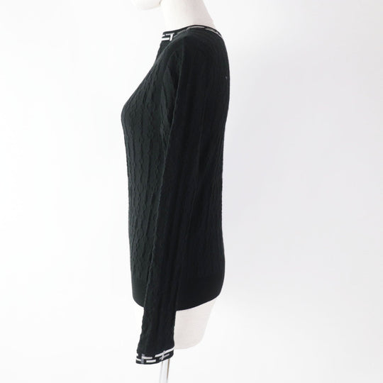 HERMES knit 3H2619DA Outer fabric: 46% cashmere, Outer fabric: 46% silk, Outer fabric: 7% nylon, Outer fabric: 2% polyurethane, Collar and cuffs: 50% silk, 42% cashmere, 6% nylon, 2% polyurethane black De Re Boucle Women 34 Used Authentic