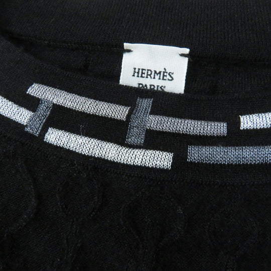 HERMES knit 3H2619DA Outer fabric: 46% cashmere, Outer fabric: 46% silk, Outer fabric: 7% nylon, Outer fabric: 2% polyurethane, Collar and cuffs: 50% silk, 42% cashmere, 6% nylon, 2% polyurethane black De Re Boucle Women 34 Used Authentic